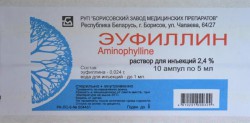 Эуфиллин р-р для в/в введ. 24 мг/мл 5 мл 10 шт.